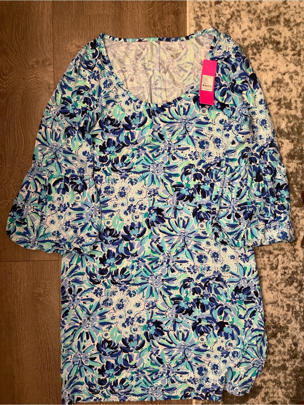 Lilly Pulitzer Blue & Aqua Floral Scoop-Neck Tunic